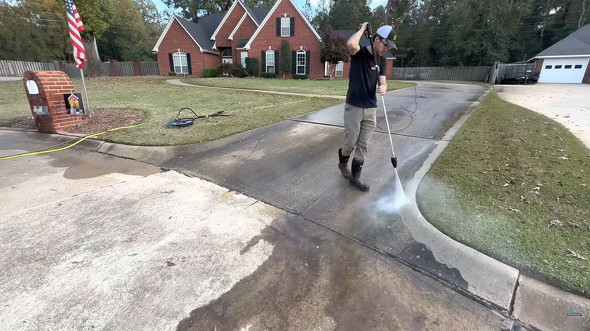 掃除　高圧洗浄　道