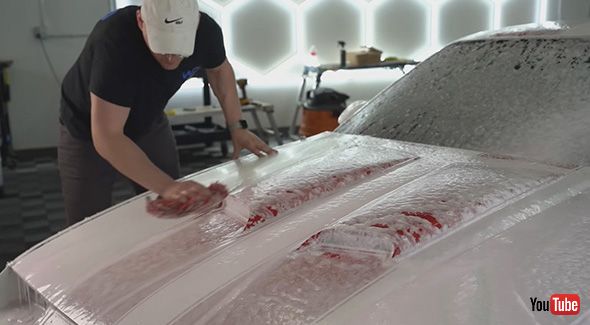 優しくスポンジ洗車