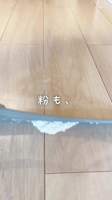 ダイソーで販売されているマルチ万能ほうきは粉状の物体にも対処可能