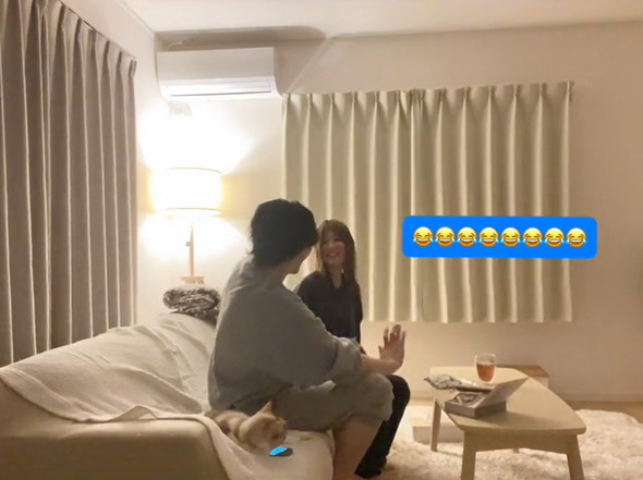 夫に妊娠報告サプライズん