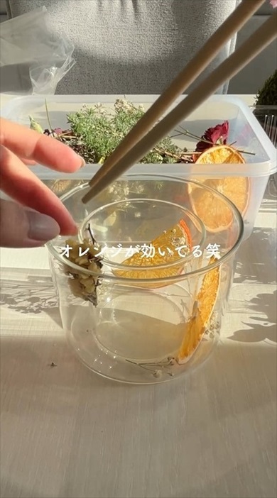 もらったお花をキャンドルランタンに