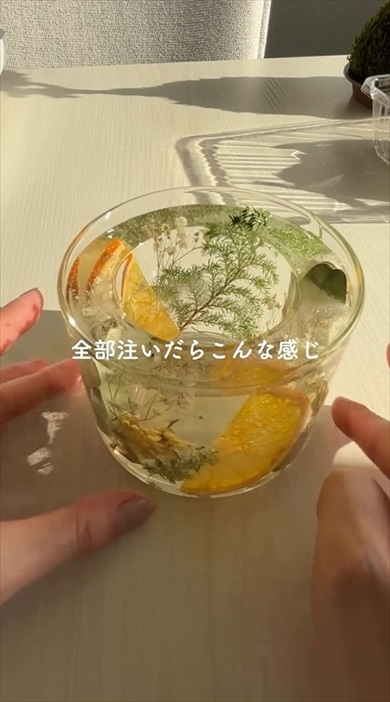もらったお花をキャンドルランタンに