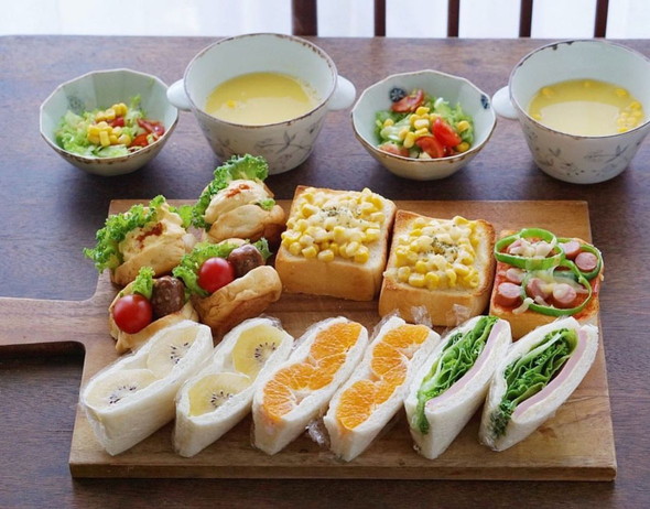 きれいな断面のサンドイッチ