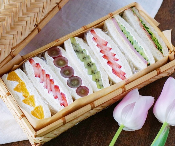 きれいな断面のサンドイッチ