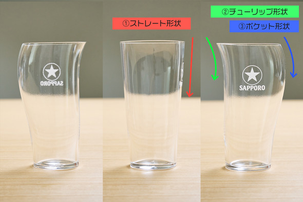 ビールを注いだ黒ラベルを引き立てるザ・パーフェクト3WAYグラス