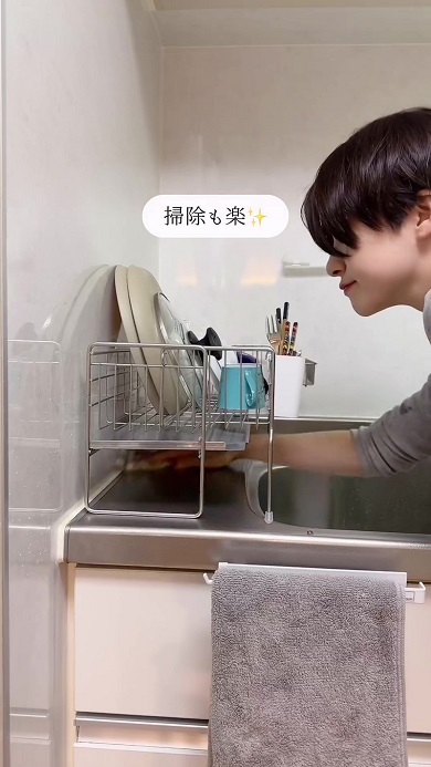 食器の水切りラックを幅が調節できる物に変更