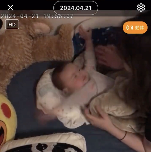 ママに気付いた赤ちゃん