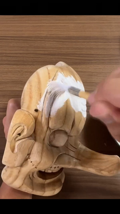 天狗 お面 制作 メイキング 木彫り面 神楽面 木面 木彫り仮面作家