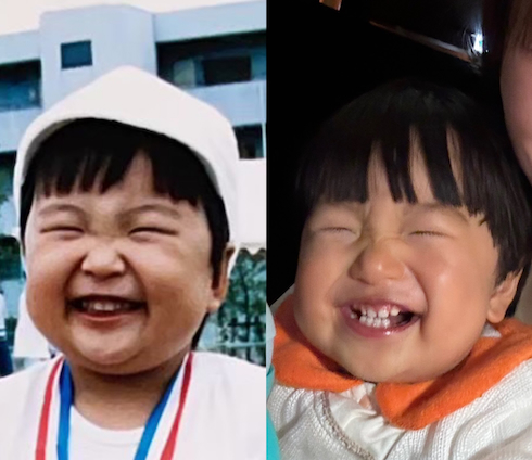 笑いかたが完全一致してるママと息子