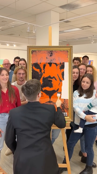 ポップアート ライオン アクリル絵の具