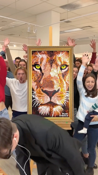 ポップアート ライオン アクリル絵の具