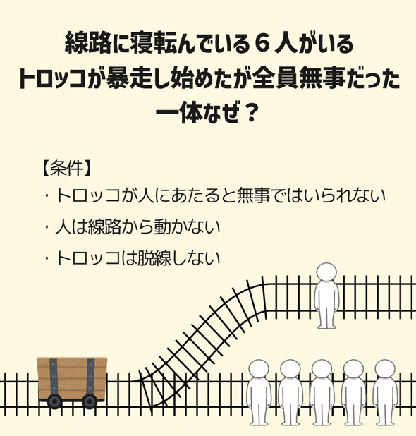 トロッコ 問題 全員無事 一体なぜ 条件