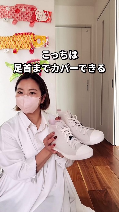 ハイカットタイプのスニーカー風レインシューズ