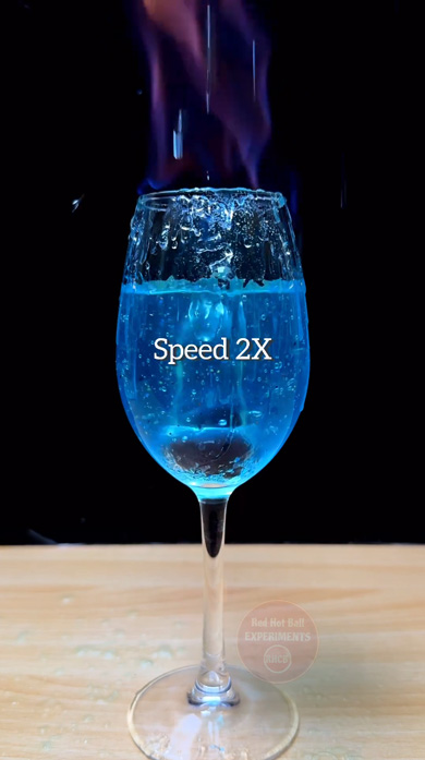 1000度の鉄球 サニタイザー 液 消毒液 グラス 実験