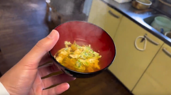 豆苗スープも完成