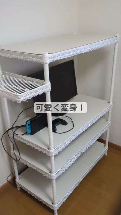 娘の部屋にぴったりなデコレーション後のメタルラック