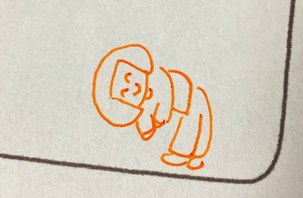 もう1回おじぎイラストにチャレンジ