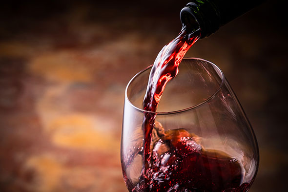おいしそうな赤ワイン