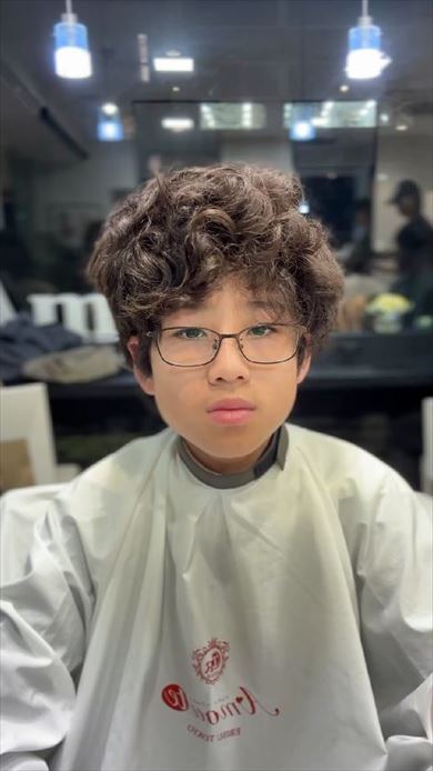 くせ毛の中学生がイメチェン