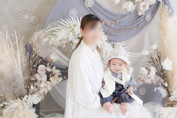 赤ちゃんが初めて迎えた節句での写真