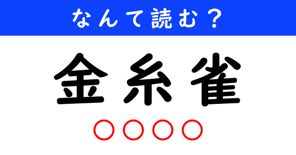漢字クイズ　難読漢字　金糸雀