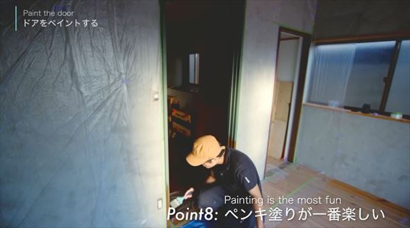 リノベーションでドアのペイント