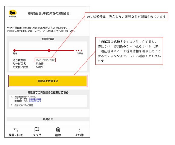 ヤマト運輸 なりすまし