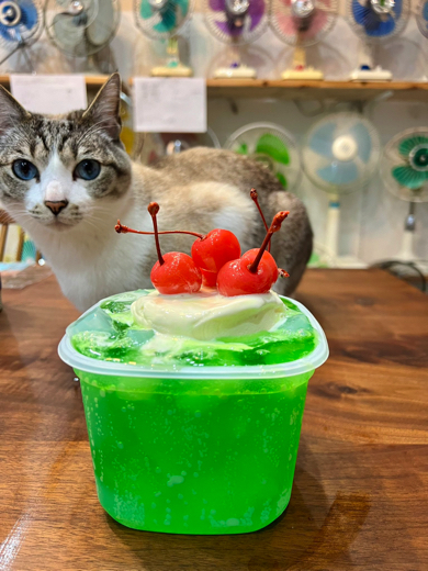 メガ盛りクリームソーダが完成