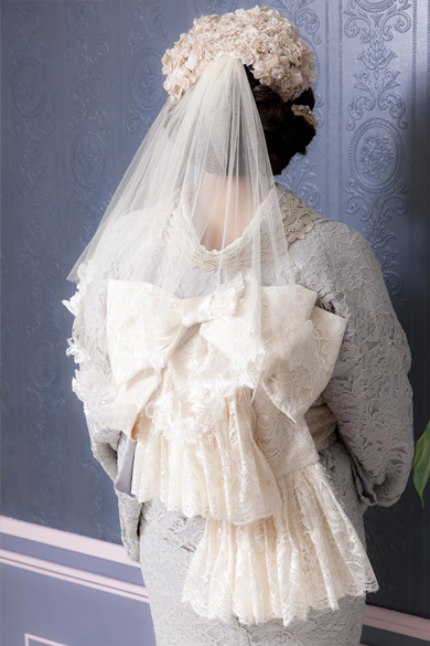 美しいレースの花嫁着物