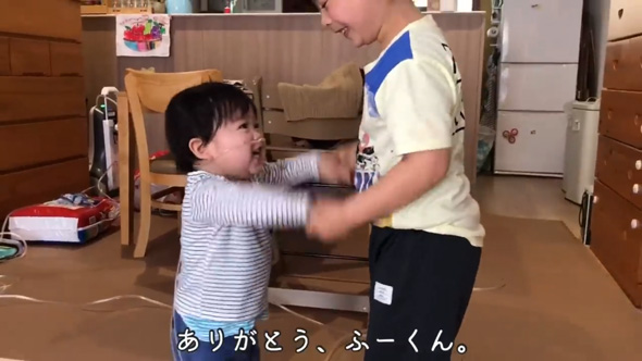 退院した弟と兄が再会