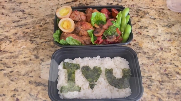 完成したお弁当