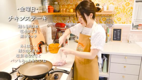 金曜日の夜ご飯はチキンステーキ