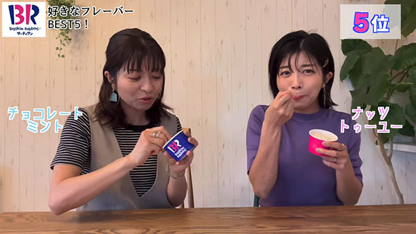 サーティーワンアイスを食べるマナカナ