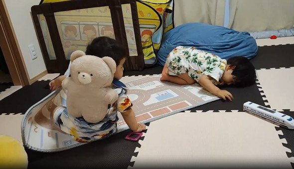 兄のおもちゃを奪う弟