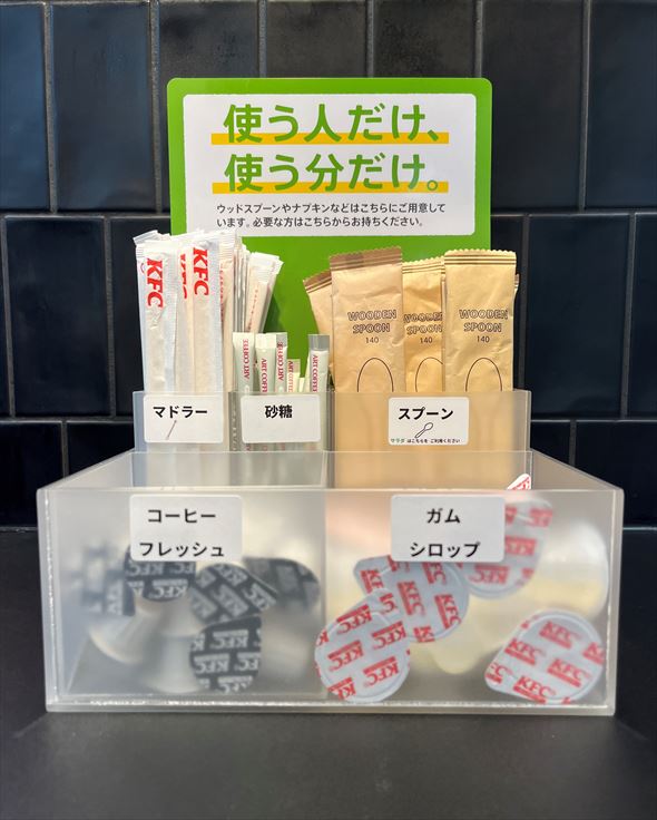 付属品のセルフ提供