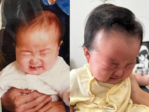 パパと娘の泣き顔が一致