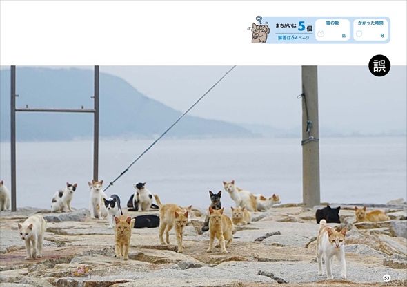 群れ猫まちがい探し