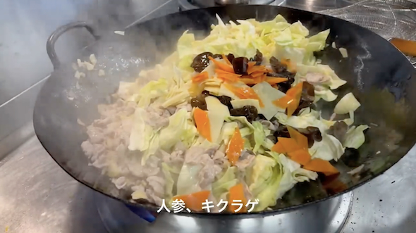 あんかけ焼きそば作り