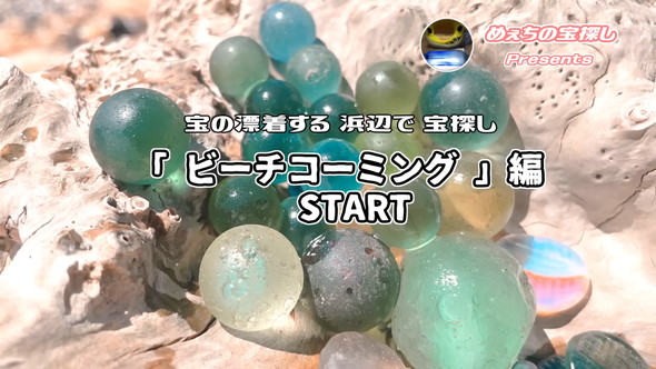 ビーチコーミングでシーグラスを探索する動画のスクショ
