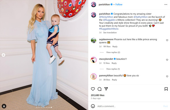 パリス・ヒルトンと長男