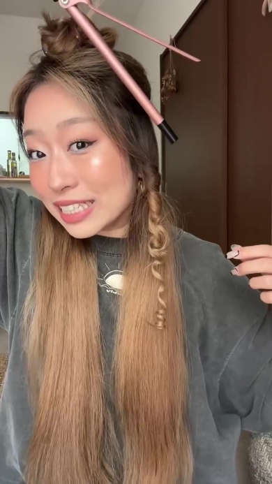 巻き髪ができた画像