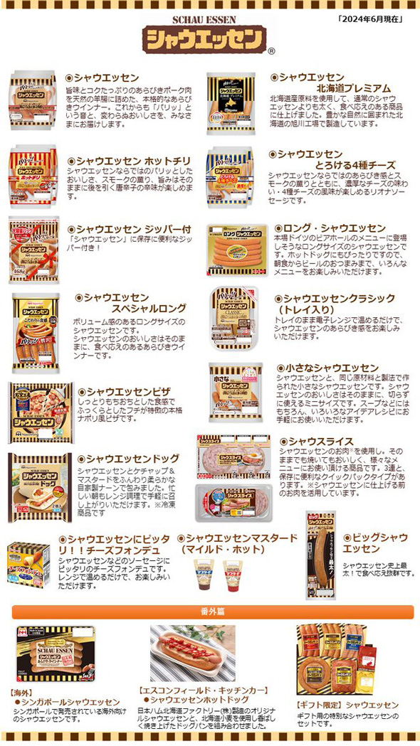シャウエッセン シャウブランド商品 一覧