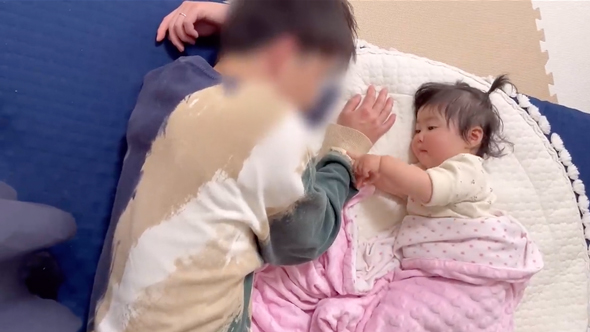 パパが先に寝ちゃった