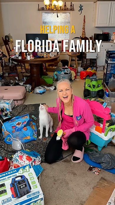 掃除の女王・掃除を開始するところ