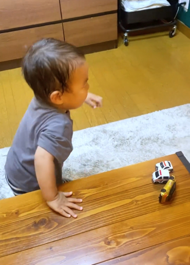 パパさんに呼ばれて表情が明るくなりました