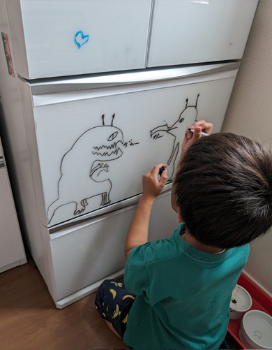 7歳息子の冷蔵庫アート
