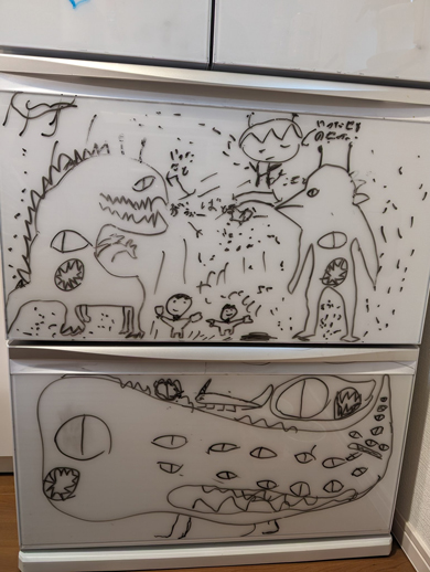 7歳息子の冷蔵庫アート