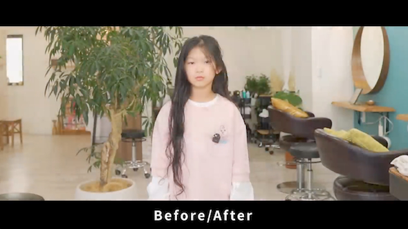 小学5年生の女の子のヘアカット