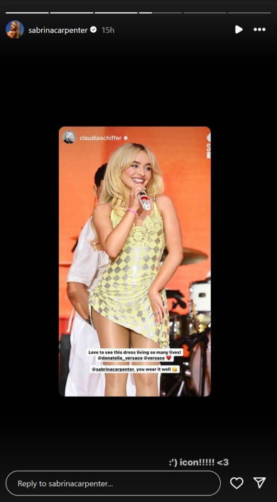 サブリナのストーリーズでの反応