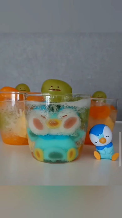 サイダーに沈む白玉ポッチャマ
